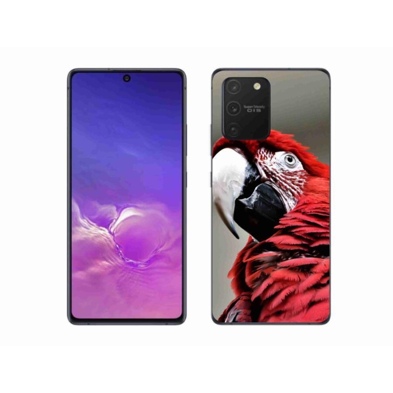 Gelový obal mmCase na mobil Samsung Galaxy S10 Lite - papoušek ara červený