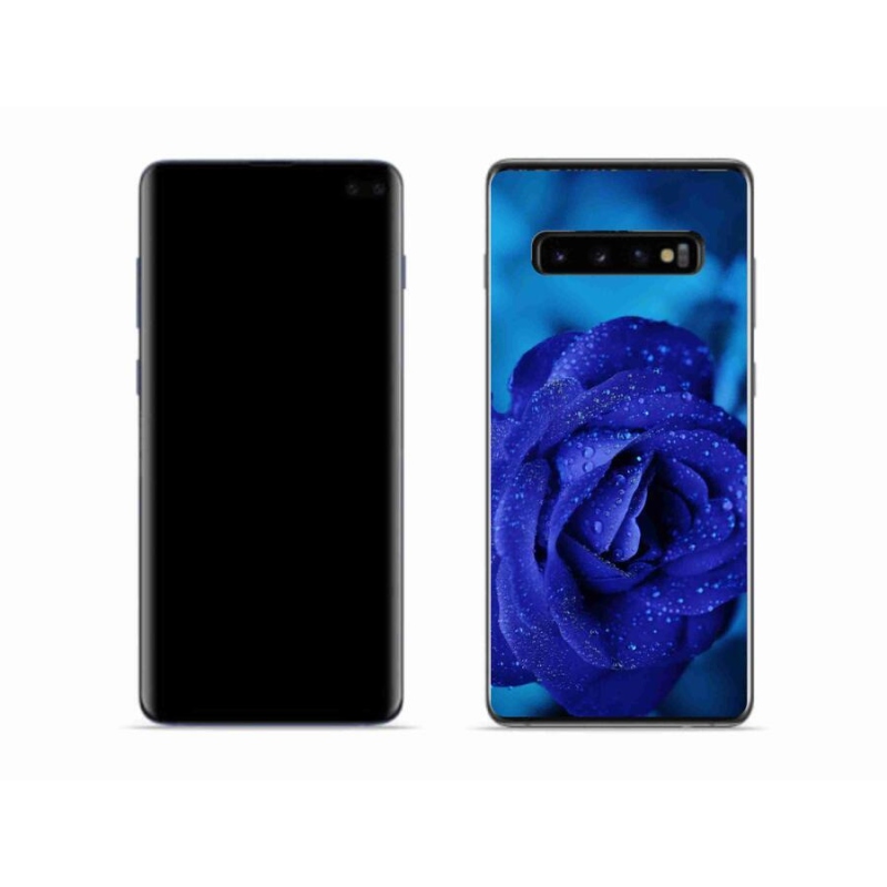 Gelový obal mmCase na mobil Samsung Galaxy S10 - modrá růže