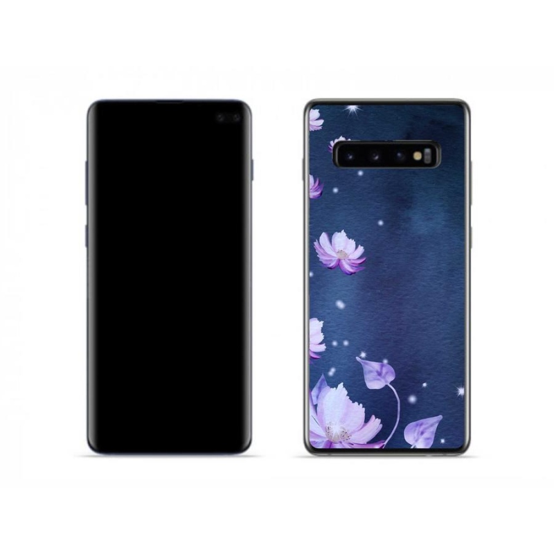 Gelový obal mmCase na mobil Samsung Galaxy S10 - padající květy