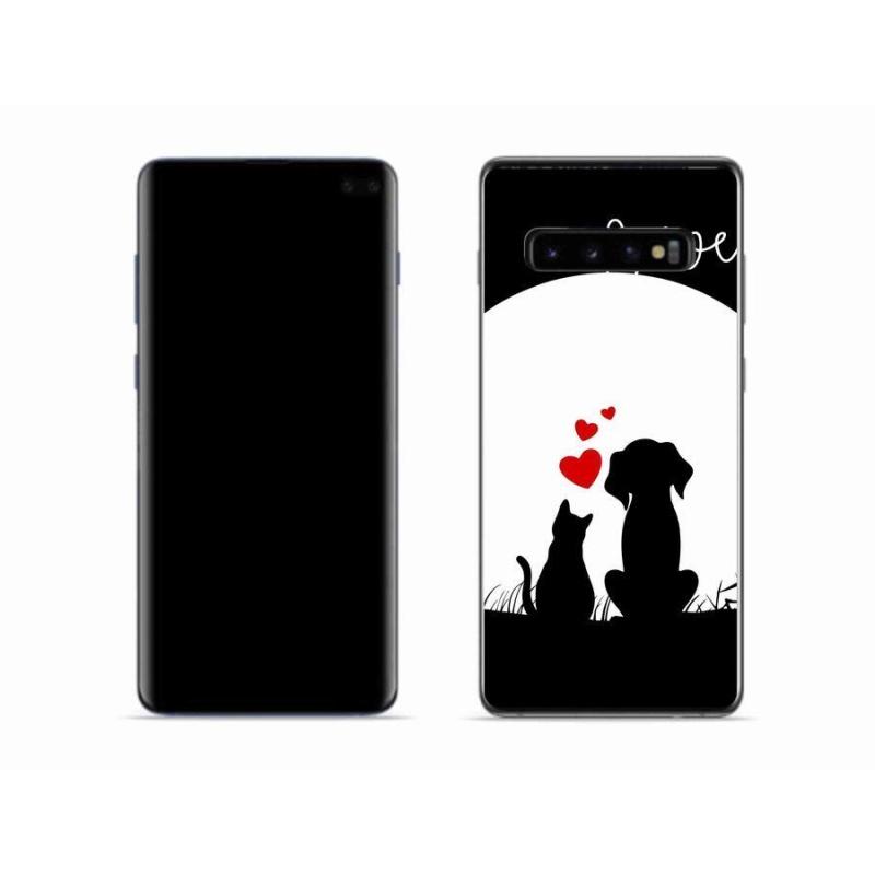 Gelový obal mmCase na mobil Samsung Galaxy S10 - zvířecí láska