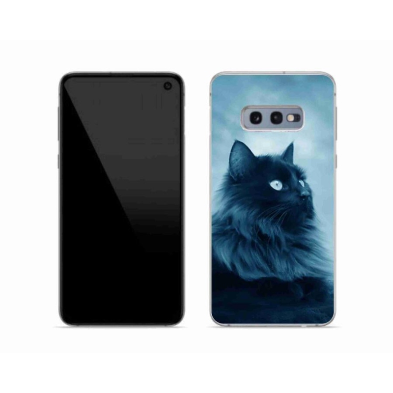 Gelový obal mmCase na mobil Samsung Galaxy S10e - černá kočka 1