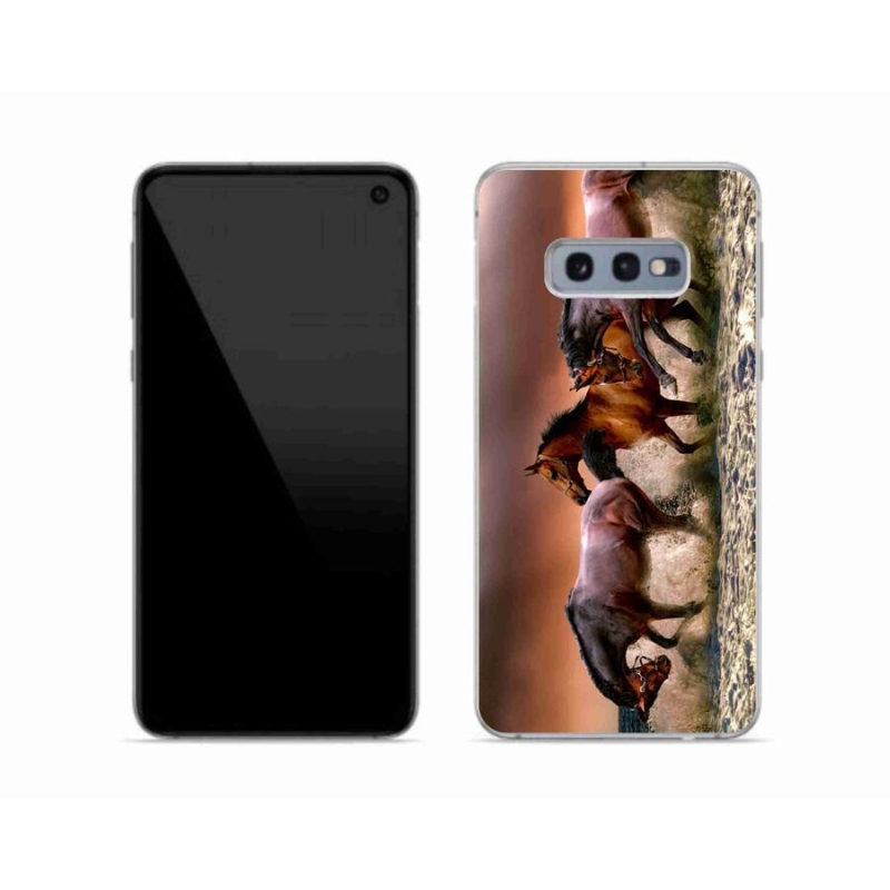 Gelový obal mmCase na mobil Samsung Galaxy S10e - koně 1