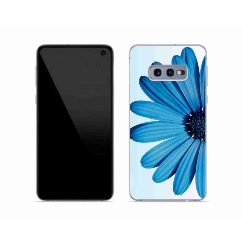 Gelový obal mmCase na mobil Samsung Galaxy S10e - modrá kopretina