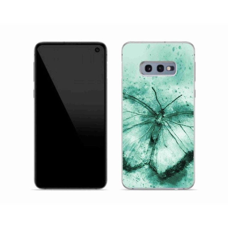 Gelový obal mmCase na mobil Samsung Galaxy S10e - zelený motýl