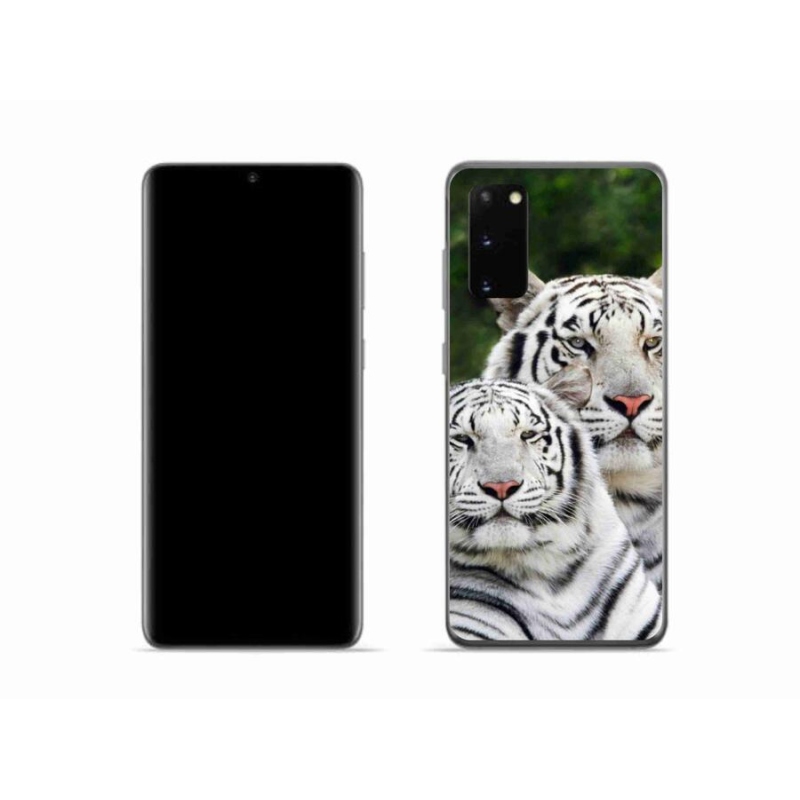 Gelový obal mmCase na mobil Samsung Galaxy S20 - bílí tygři