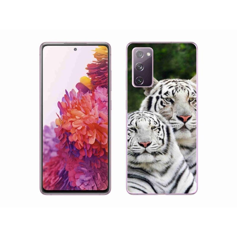 Gelový obal mmCase na mobil Samsung Galaxy S20 FE - bílí tygři