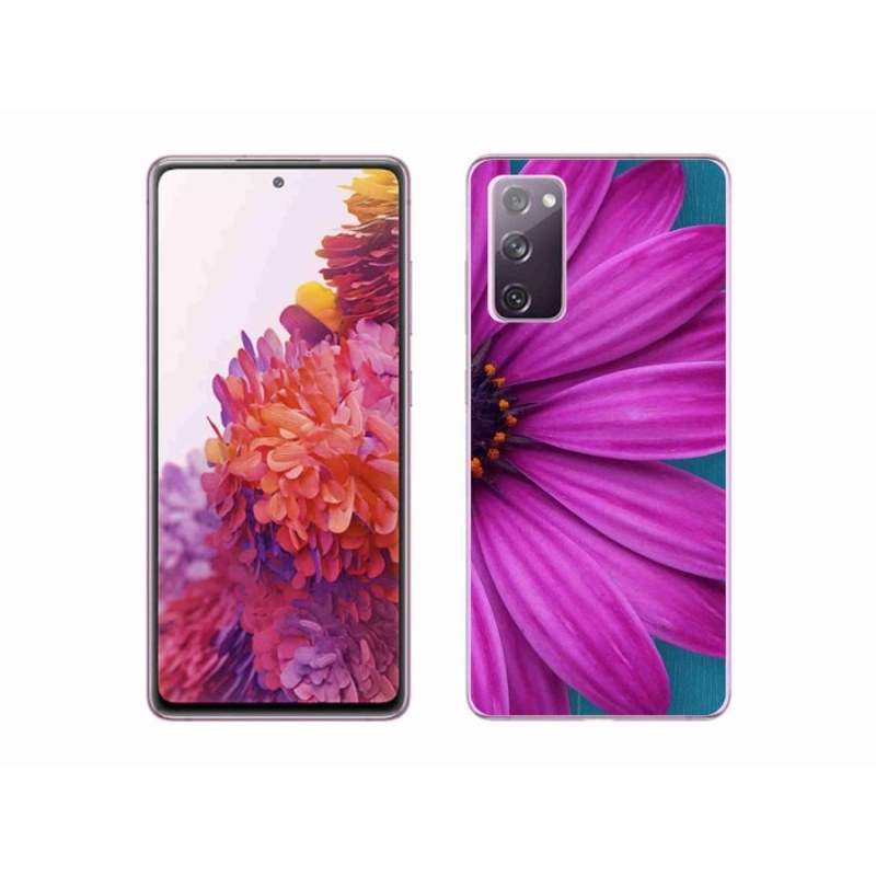Gelový obal mmCase na mobil Samsung Galaxy S20 FE - fialová kopretina