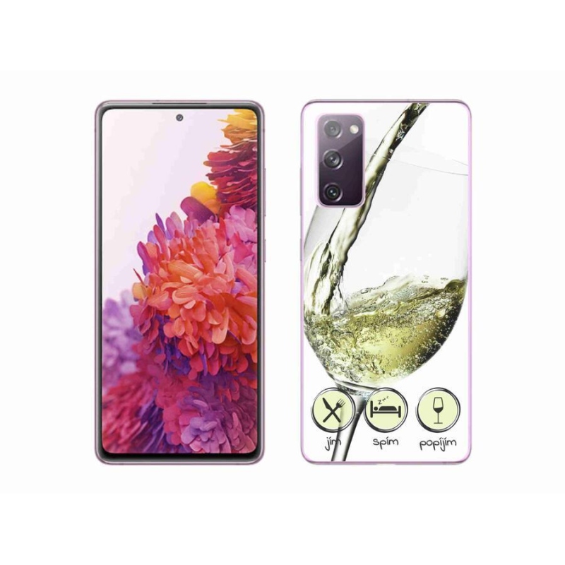Gelový obal mmCase na mobil Samsung Galaxy S20 FE - sklenička vína bílé