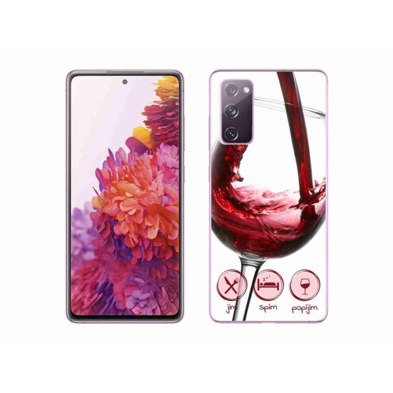 Gelový obal mmCase na mobil Samsung Galaxy S20 FE - sklenička vína červené