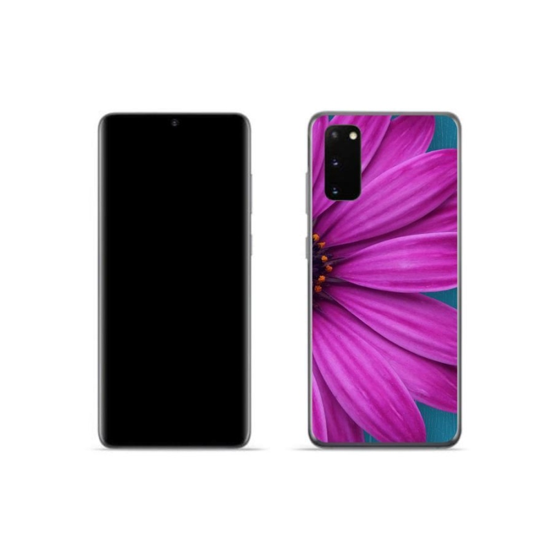 Gelový obal mmCase na mobil Samsung Galaxy S20 - fialová kopretina