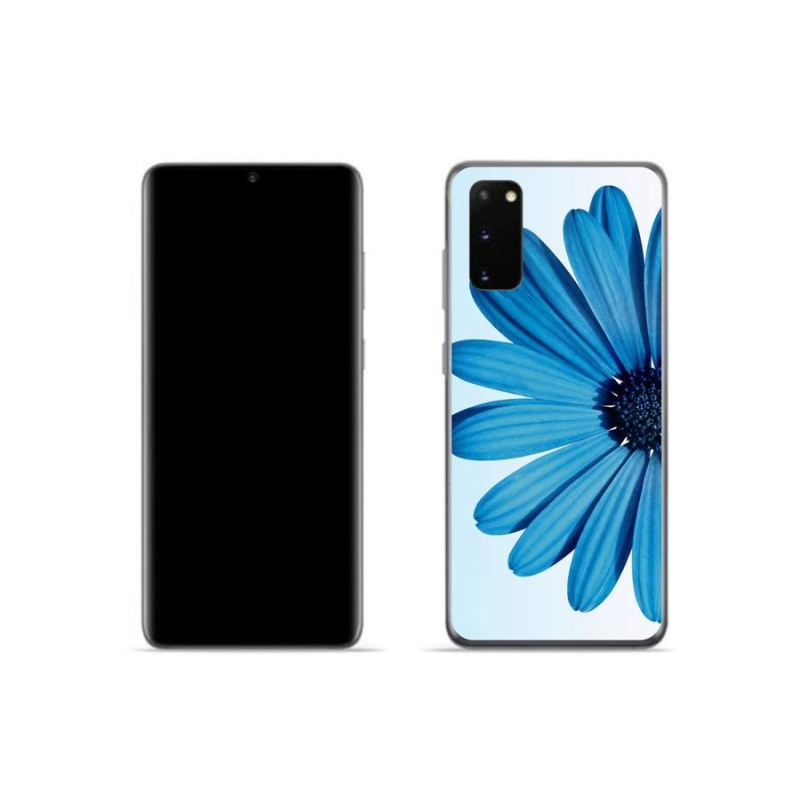 Gelový obal mmCase na mobil Samsung Galaxy S20 - modrá kopretina