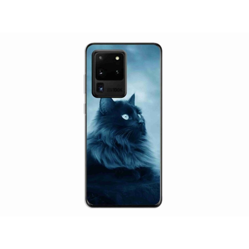 Gelový obal mmCase na mobil Samsung Galaxy S20 Ultra - černá kočka 1