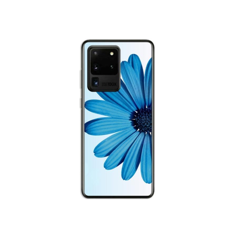 Gelový obal mmCase na mobil Samsung Galaxy S20 Ultra - modrá kopretina