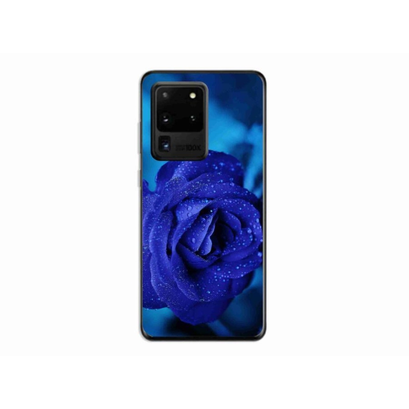 Gelový obal mmCase na mobil Samsung Galaxy S20 Ultra - modrá růže