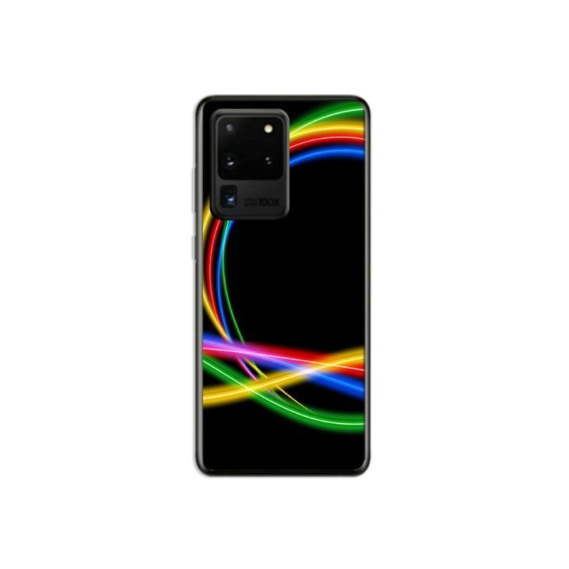Gelový obal mmCase na mobil Samsung Galaxy S20 Ultra - neonové kruhy