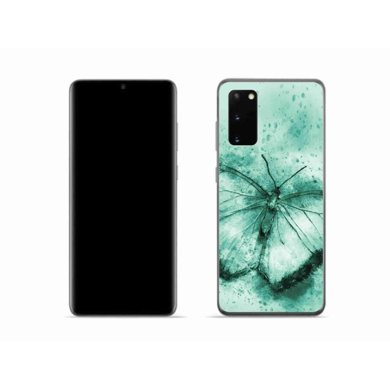 Gelový obal mmCase na mobil Samsung Galaxy S20 - zelený motýl