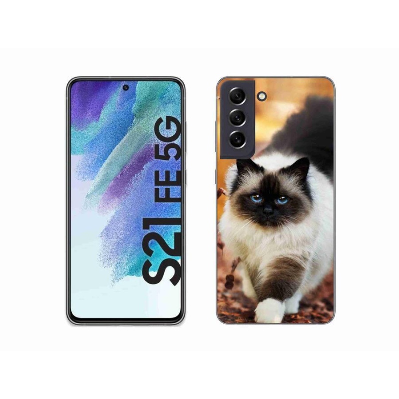 Gelový obal mmCase na mobil Samsung Galaxy S21 FE 5G - kočka