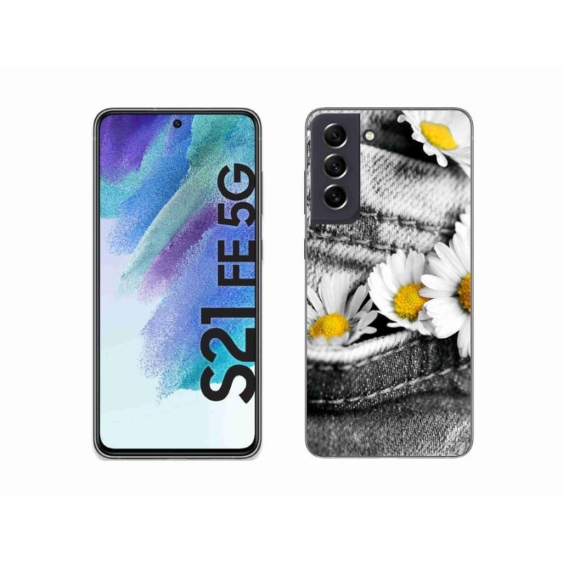 Gelový obal mmCase na mobil Samsung Galaxy S21 FE 5G - kopretiny