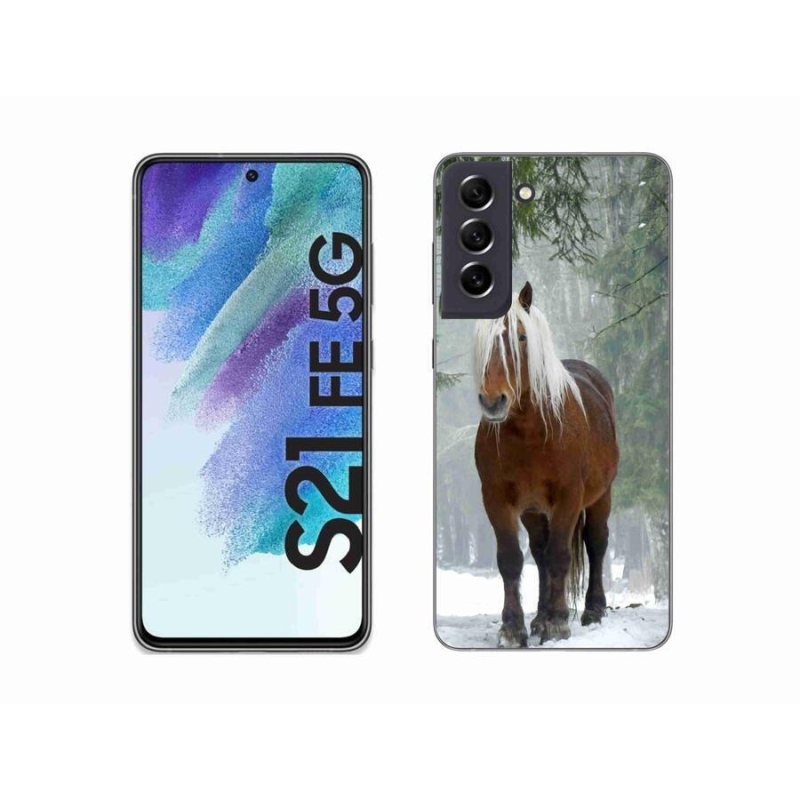 Gelový obal mmCase na mobil Samsung Galaxy S21 FE 5G - kůň v lese