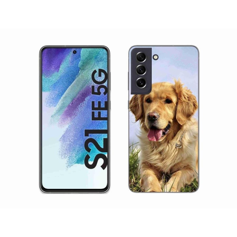 Gelový obal mmCase na mobil Samsung Galaxy S21 FE 5G - zlatý retrívr