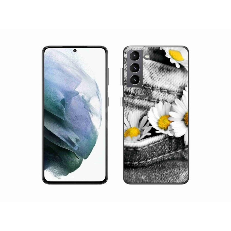 Gelový obal mmCase na mobil Samsung Galaxy S21 - kopretiny