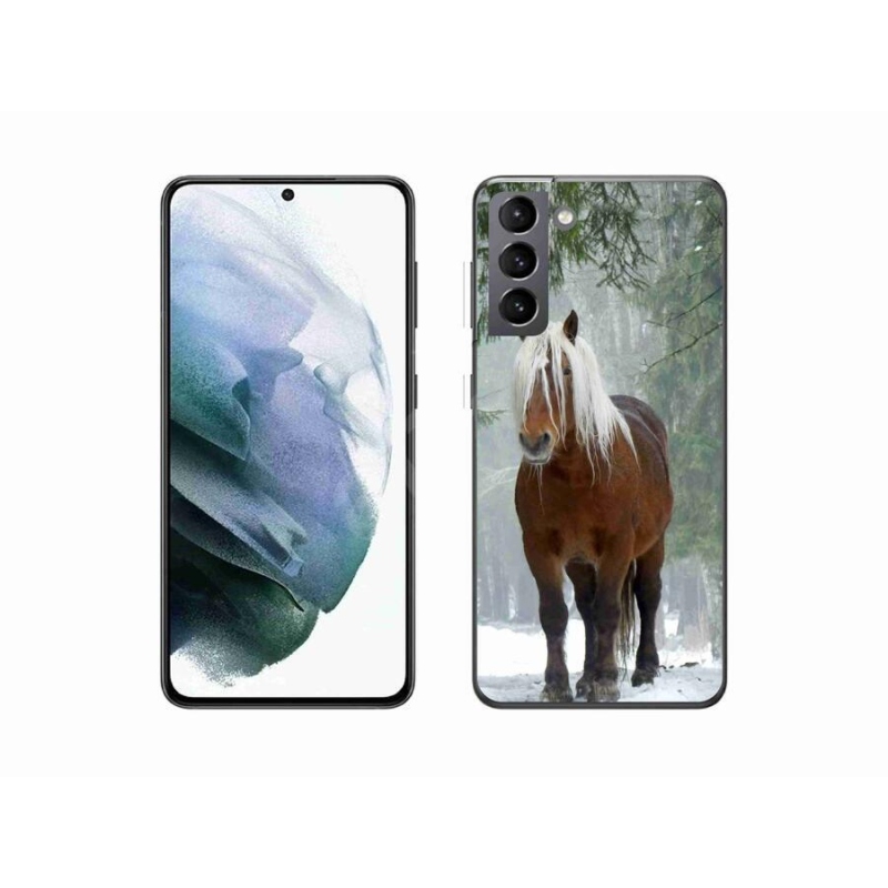 Gelový obal mmCase na mobil Samsung Galaxy S21 - kůň v lese