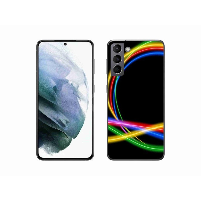 Gelový obal mmCase na mobil Samsung Galaxy S21 - neonové kruhy