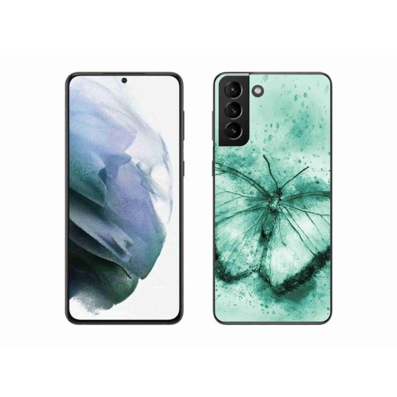 Gelový obal mmCase na mobil Samsung Galaxy S21 Plus - zelený motýl