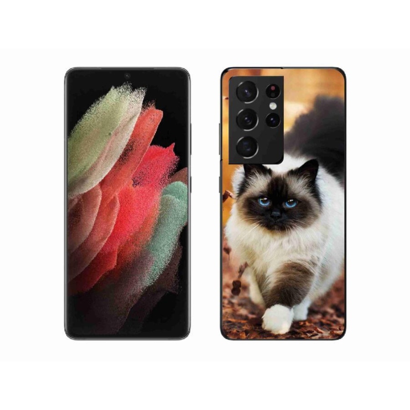 Gelový obal mmCase na mobil Samsung Galaxy S21 Ultra 5G - kočka 1