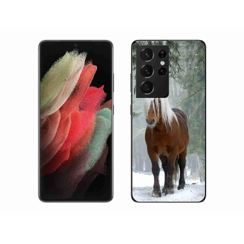 Gelový obal mmCase na mobil Samsung Galaxy S21 Ultra 5G - kůň v lese