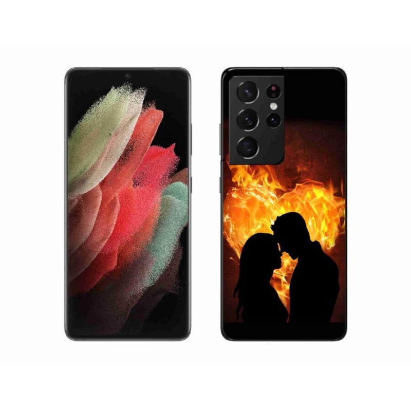 Gelový obal mmCase na mobil Samsung Galaxy S21 Ultra 5G - ohnivá láska