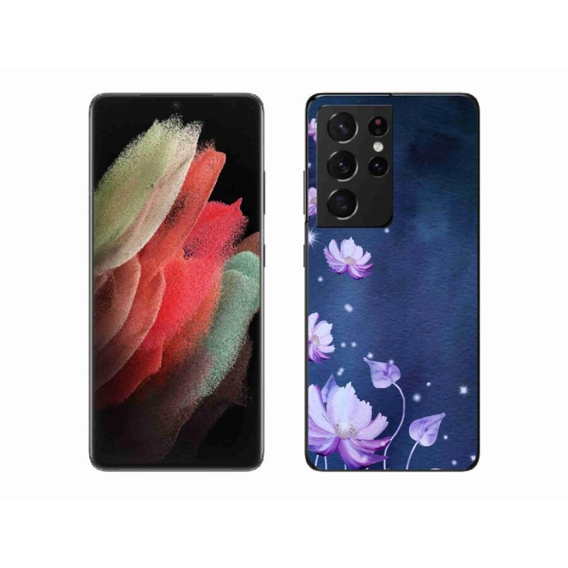 Gelový obal mmCase na mobil Samsung Galaxy S21 Ultra 5G - padající květy