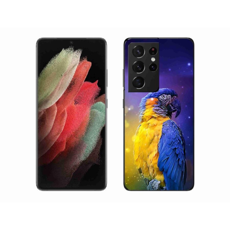 Gelový obal mmCase na mobil Samsung Galaxy S21 Ultra 5G - papoušek ara 1