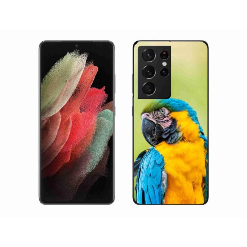 Gelový obal mmCase na mobil Samsung Galaxy S21 Ultra 5G - papoušek ara 2