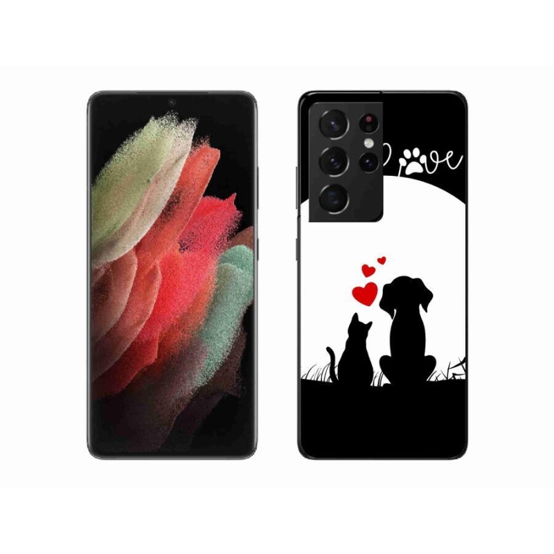 Gelový obal mmCase na mobil Samsung Galaxy S21 Ultra 5G - zvířecí láska