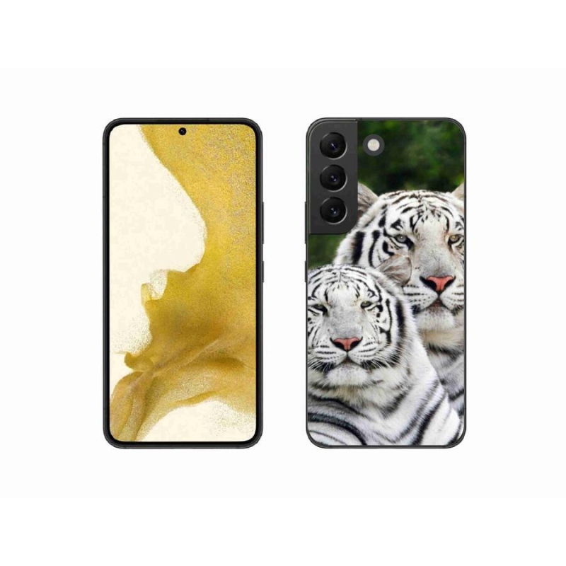 Gelový obal mmCase na mobil Samsung Galaxy S22 5G - bílí tygři