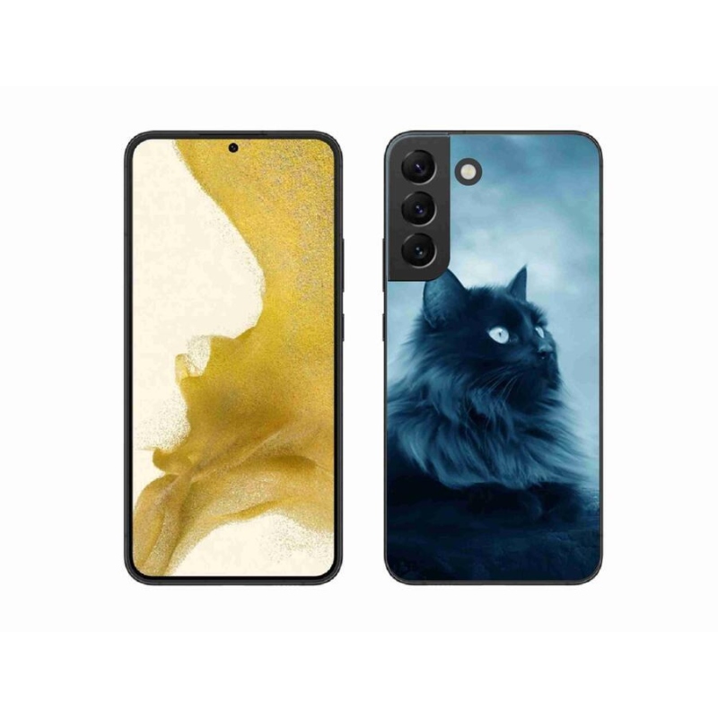 Gelový obal mmCase na mobil Samsung Galaxy S22+ 5G - černá kočka 1
