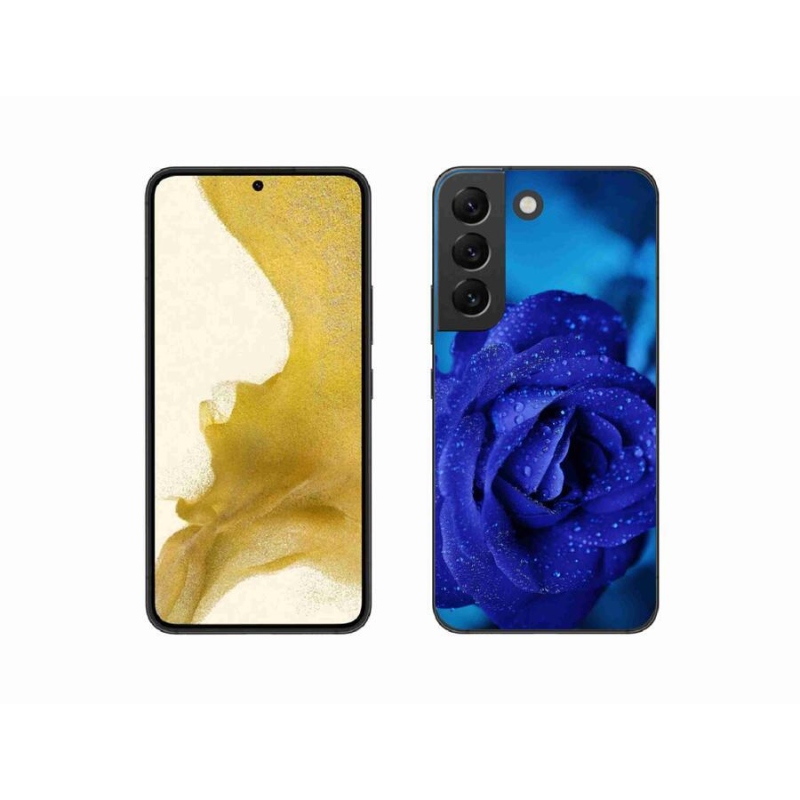 Gelový obal mmCase na mobil Samsung Galaxy S22 5G - modrá růže