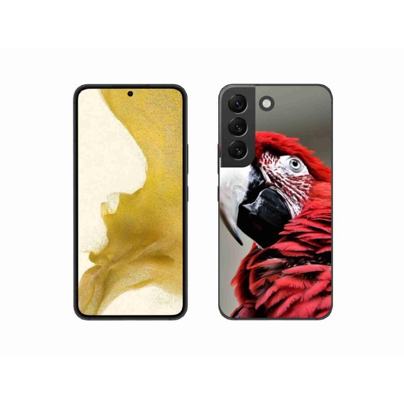 Gelový obal mmCase na mobil Samsung Galaxy S22 5G - papoušek ara červený