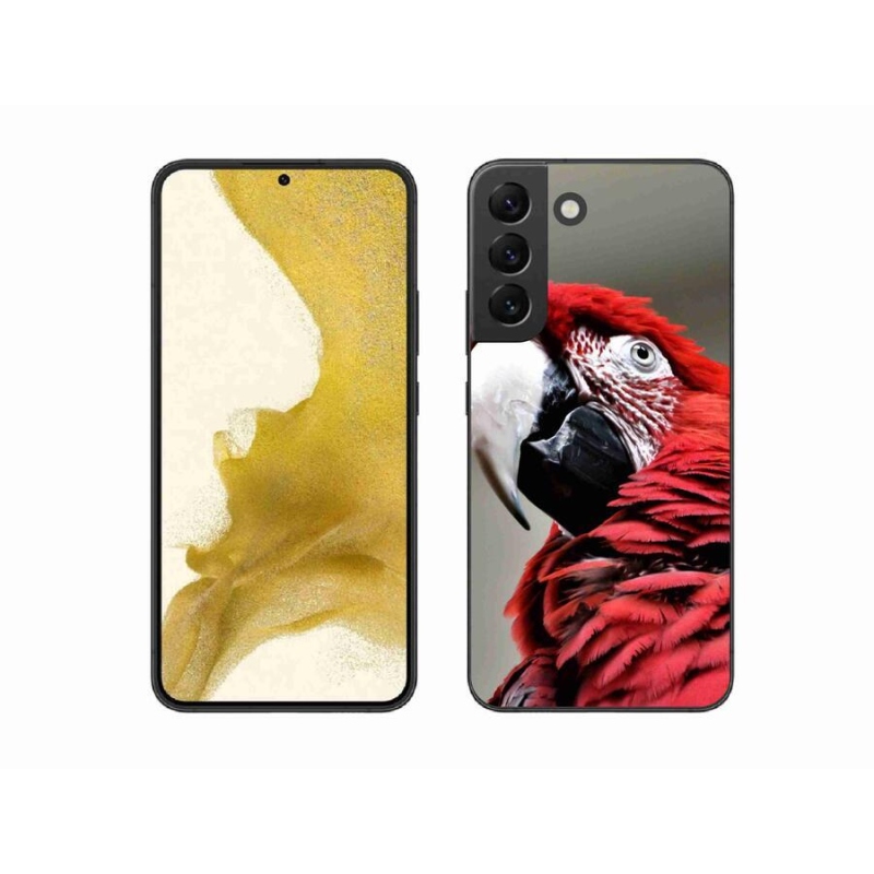 Gelový obal mmCase na mobil Samsung Galaxy S22+ 5G - papoušek ara červený