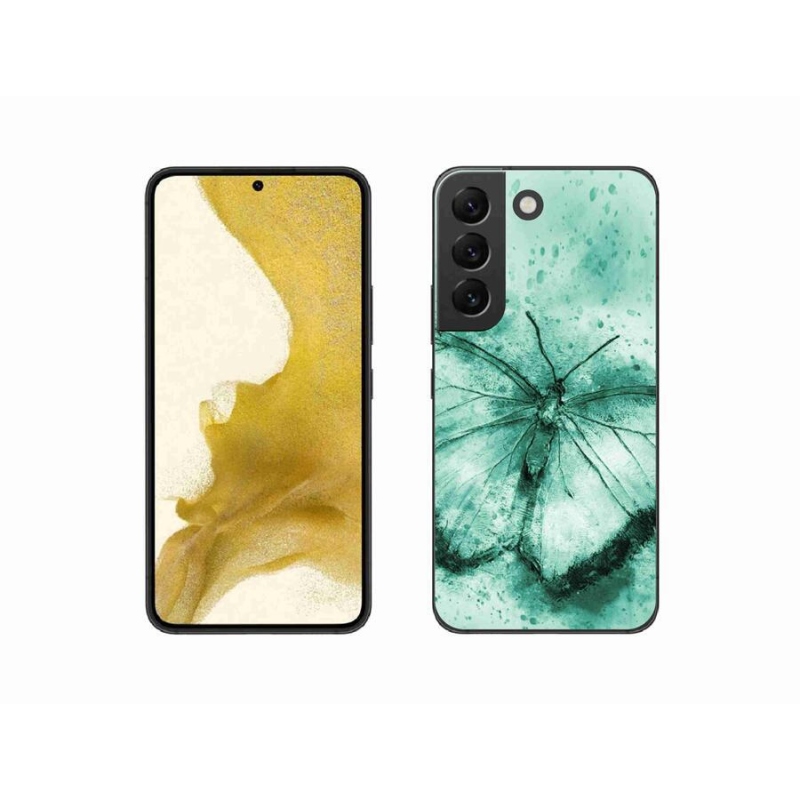 Gelový obal mmCase na mobil Samsung Galaxy S22 5G - zelený motýl