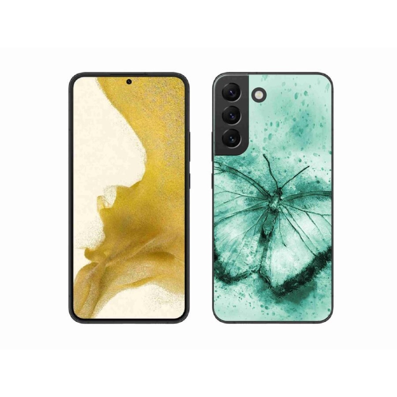 Gelový obal mmCase na mobil Samsung Galaxy S22+ 5G - zelený motýl