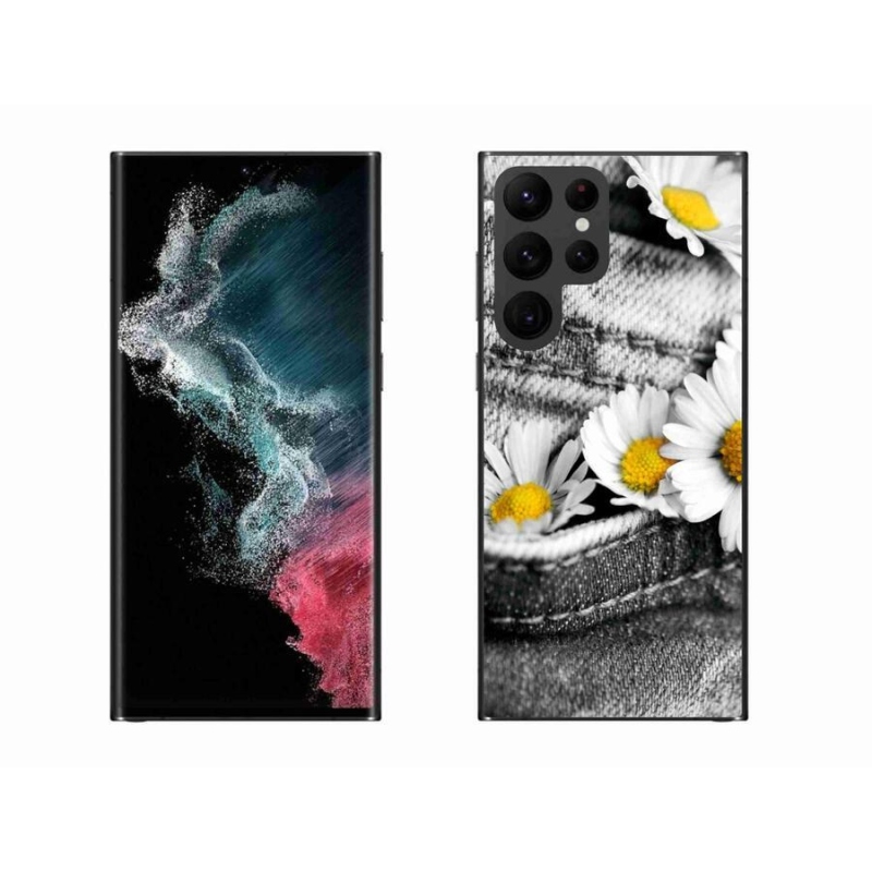 Gelový obal mmCase na mobil Samsung Galaxy S22 Ultra 5G - kopretiny