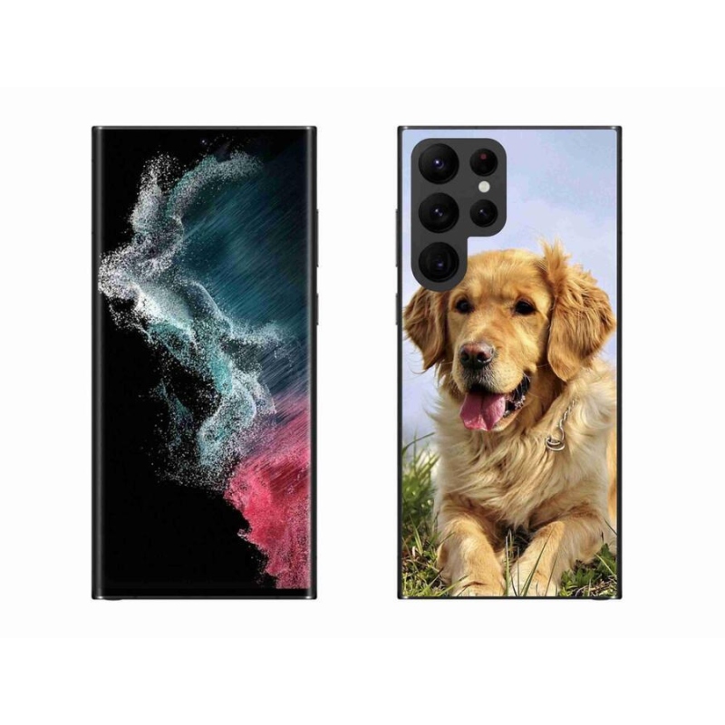 Gelový obal mmCase na mobil Samsung Galaxy S22 Ultra 5G - zlatý retrívr