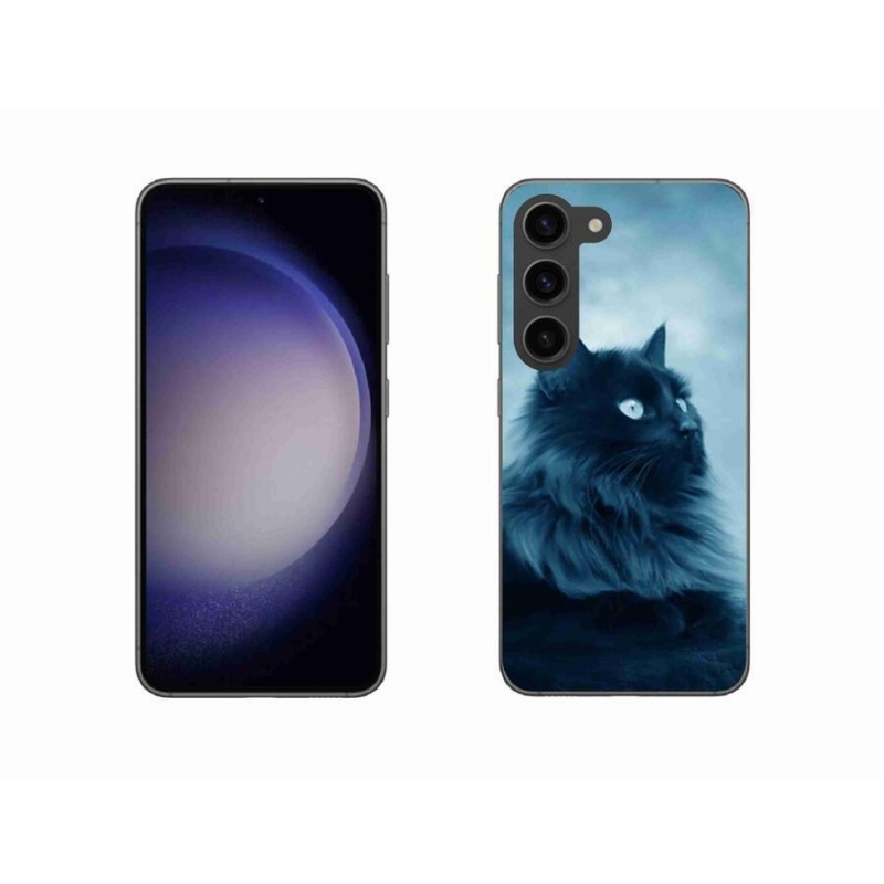 Gelový obal mmCase na mobil Samsung Galaxy S23 5G - černá kočka 1