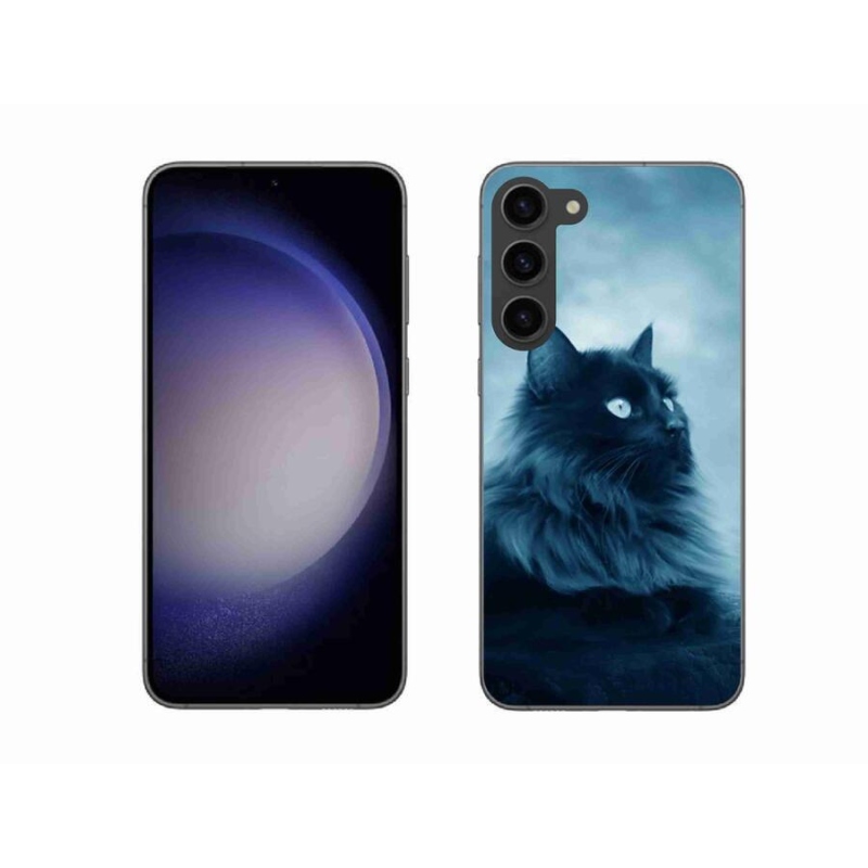 Gelový obal mmCase na mobil Samsung Galaxy S23+ 5G - černá kočka 1