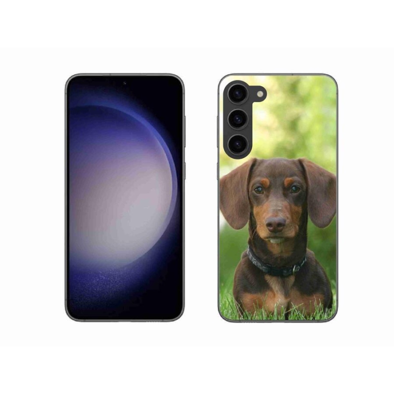Gelový obal mmCase na mobil Samsung Galaxy S23+ 5G - hnědý jezevčík