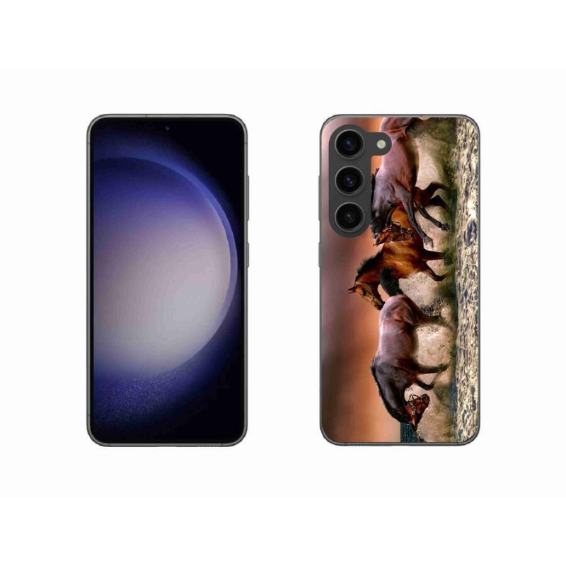 Gelový obal mmCase na mobil Samsung Galaxy S23 5G - koně 1