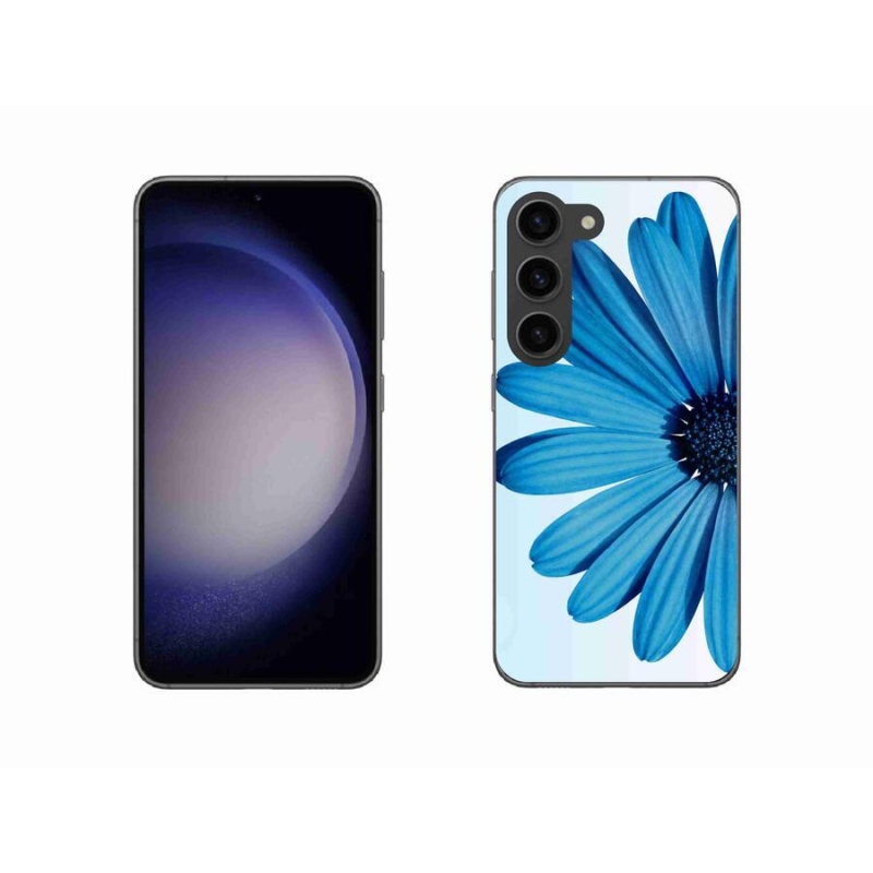 Gelový obal mmCase na mobil Samsung Galaxy S23 5G - modrá kopretina