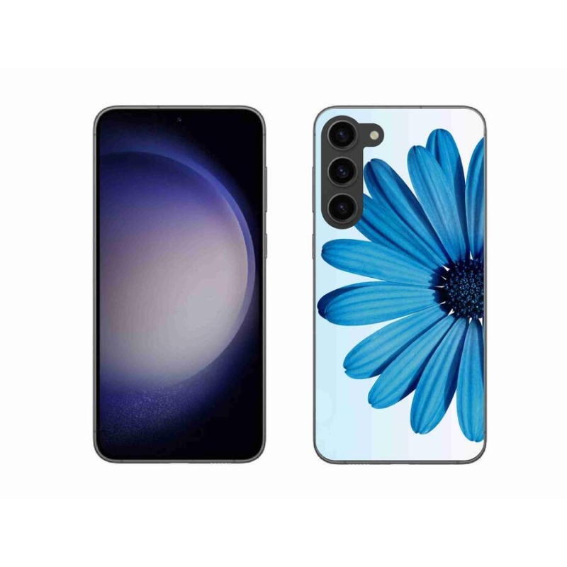 Gelový obal mmCase na mobil Samsung Galaxy S23+ 5G - modrá kopretina